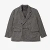 DBL Peak Jacket - Grey Poly Wool Herringbone