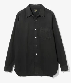 Double Collar Shirt - Black - 6oz Denim