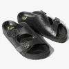 Double Strap Sandal - Black - Cowhide Lthr.