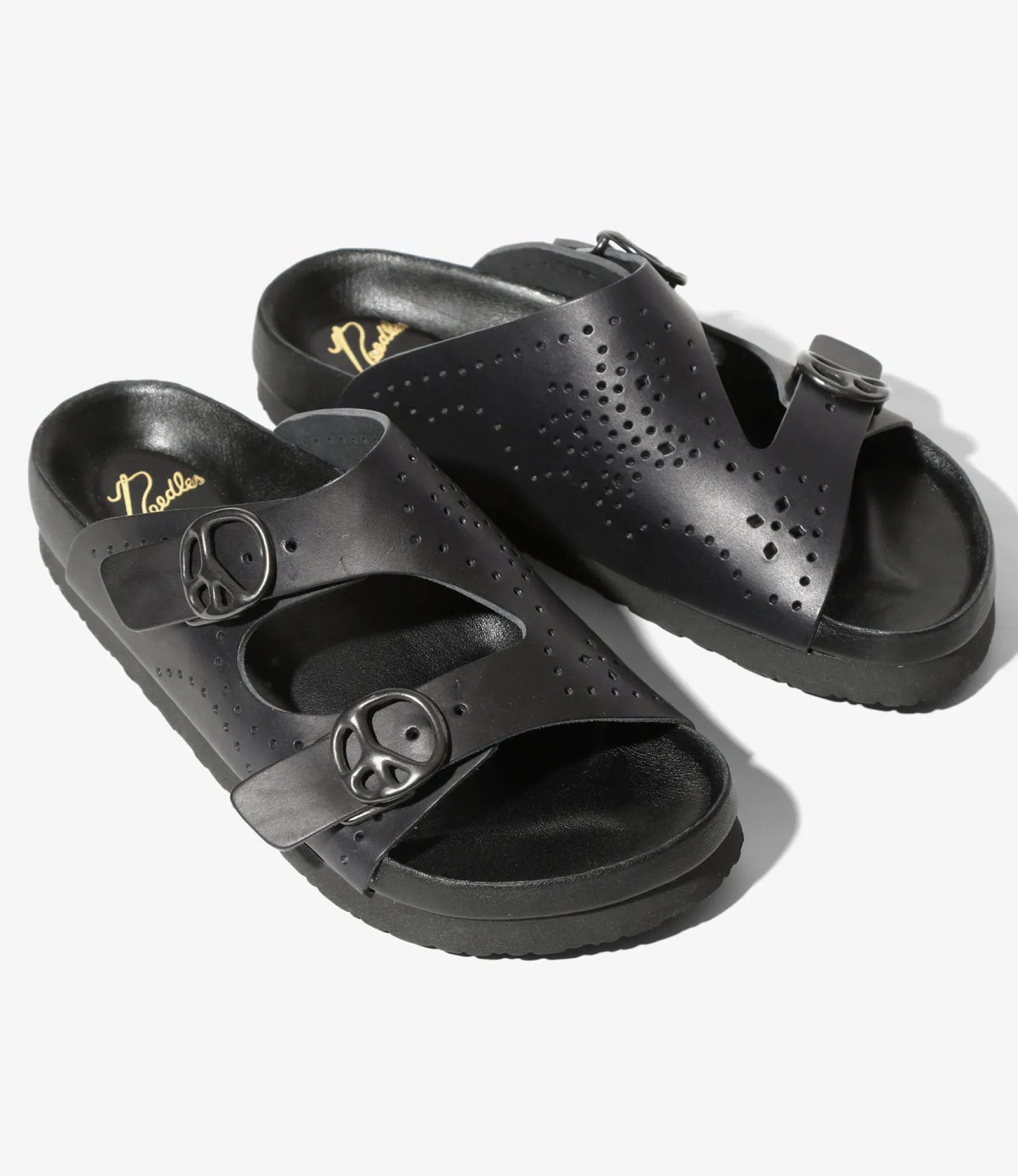 Double Strap Sandal - Black - Cowhide Lthr.