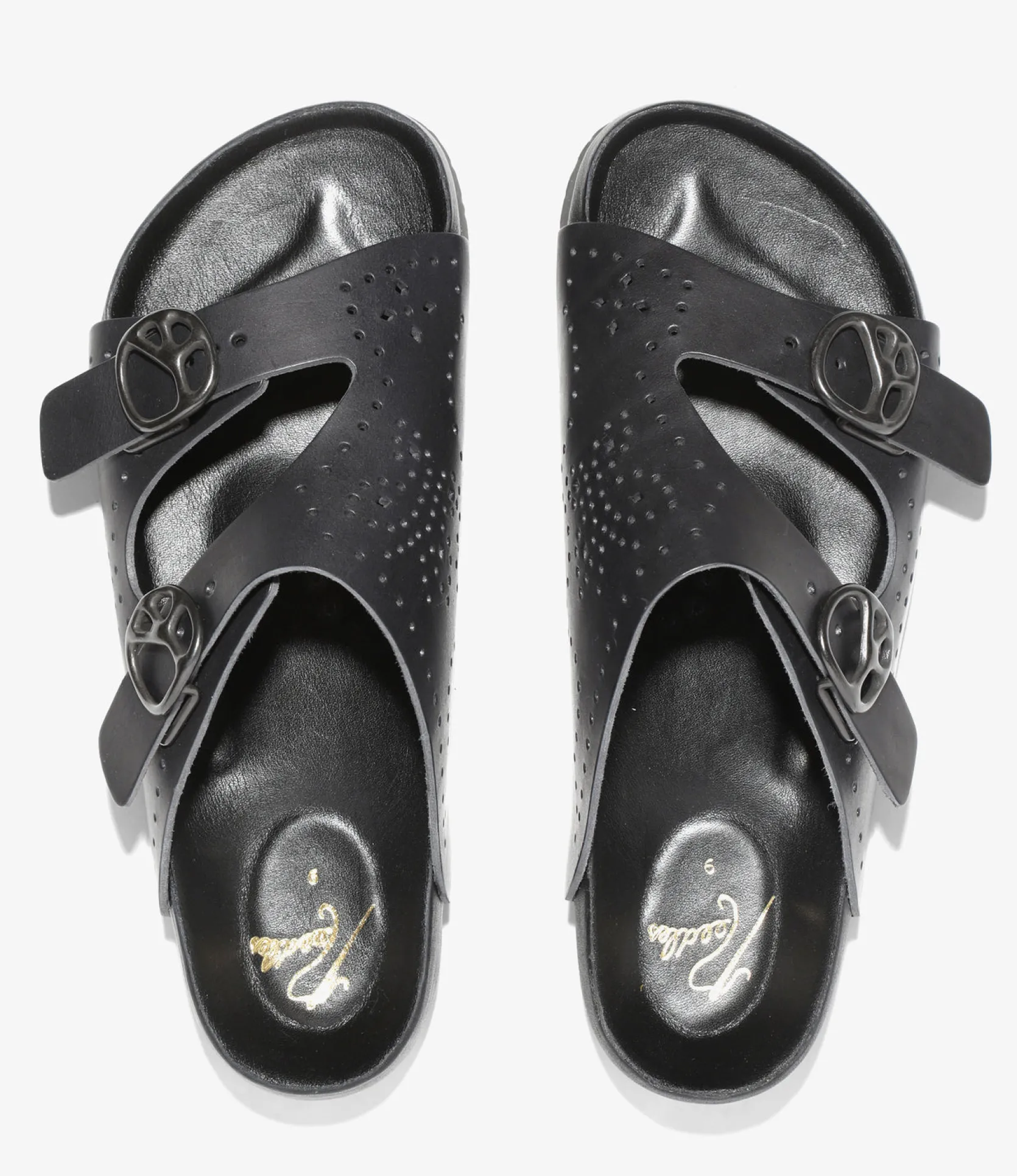 Double Strap Sandal - Black - Cowhide Lthr.
