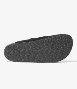 Double Strap Sandal - Black - Suede Leather