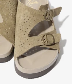 Double Strap Sandal - Taupe - Suede Leather