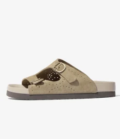 Double Strap Sandal - Taupe - Suede Leather