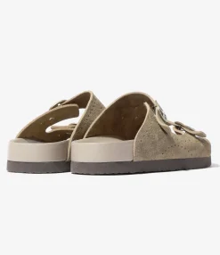 Double Strap Sandal - Taupe - Suede Leather