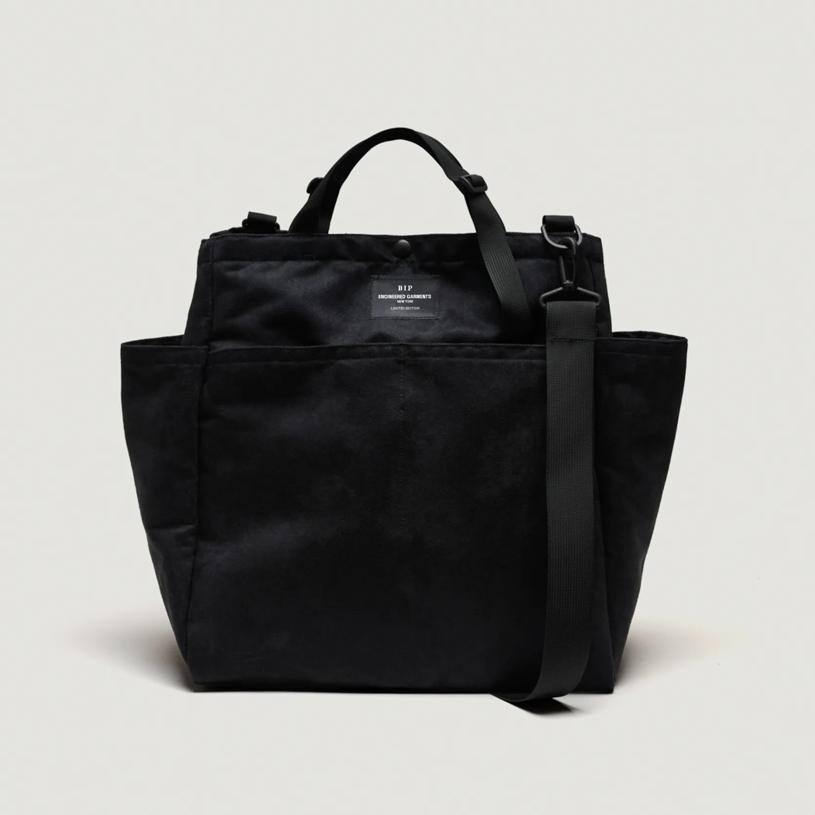 EG x BAGSINPROGRESS - Carry All Beach Bag - Black Polyester Fake Suede