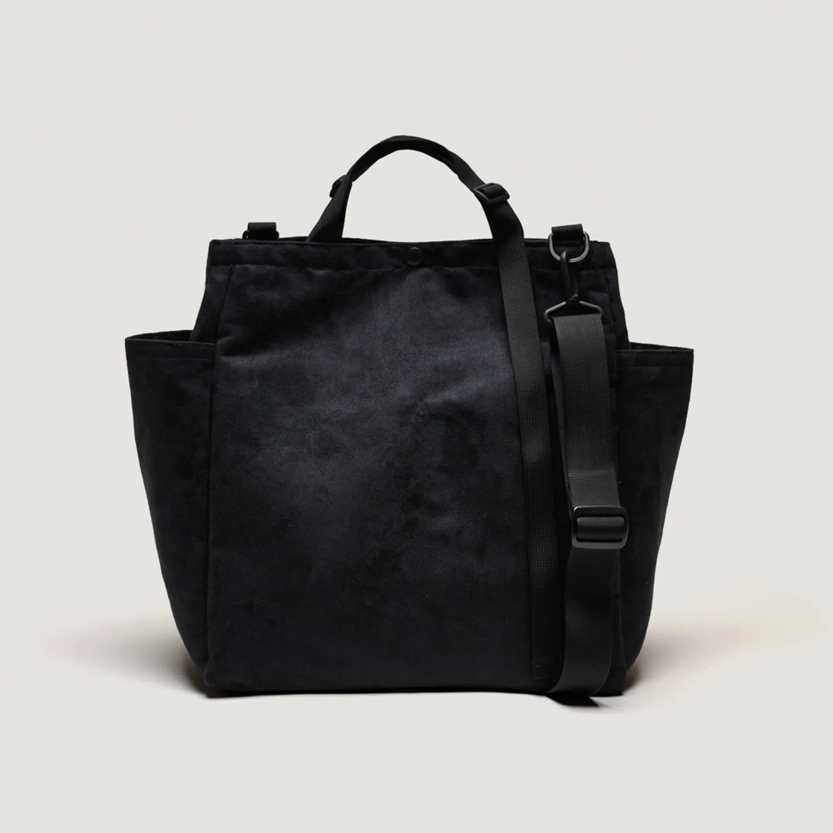 EG x BAGSINPROGRESS - Carry All Beach Bag - Black Polyester Fake Suede