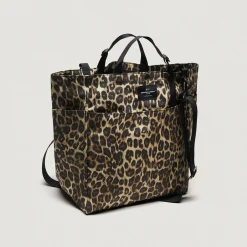 EG x BAGSINPROGRESS - Carry All Beach Bag - Brown Nyco Leopard Print
