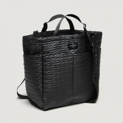 EG x BAGSINPROGRESS - Carry All Beach Bag - Black Quilted Fake Leather