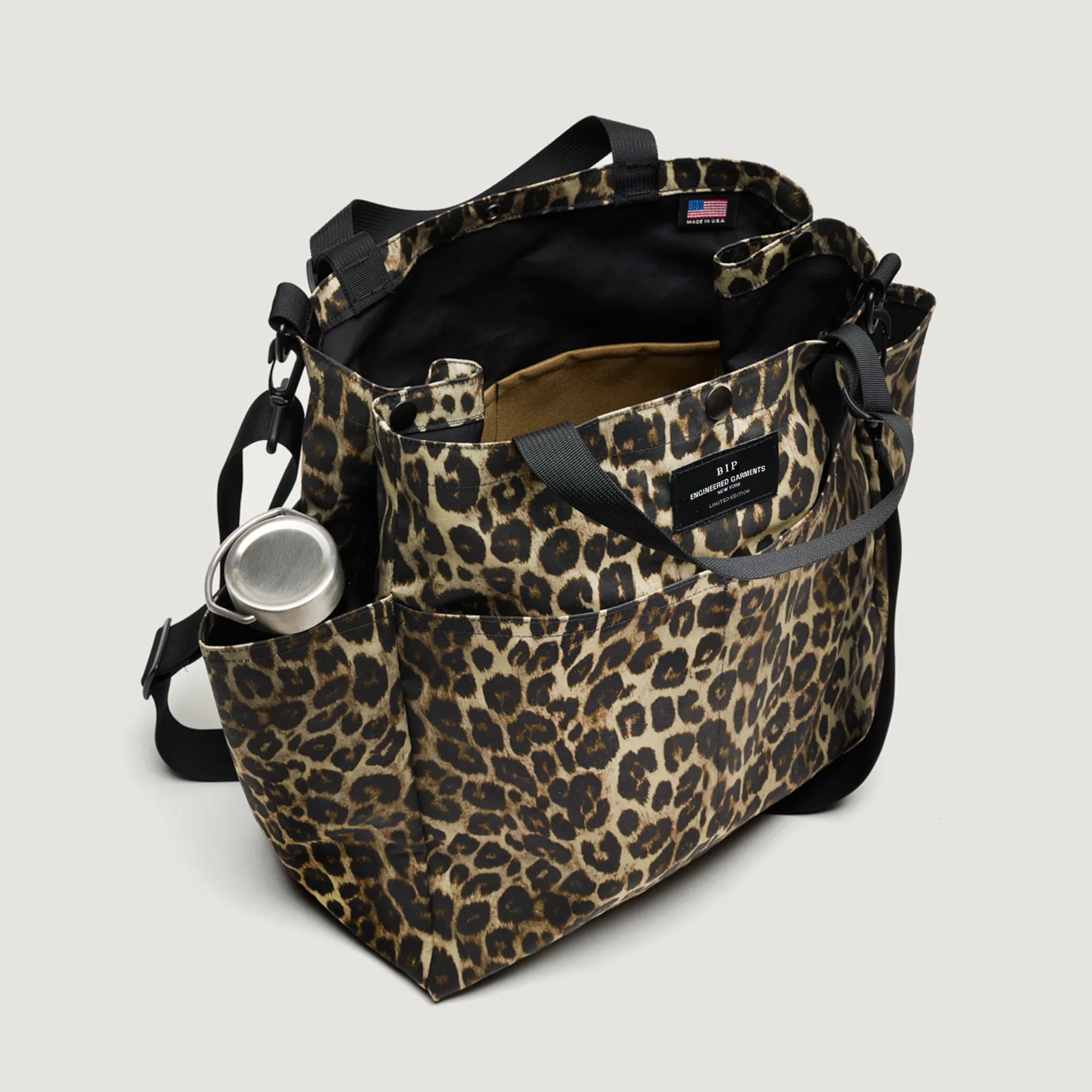 EG x BAGSINPROGRESS - Carry All Beach Bag - Brown Nyco Leopard Print