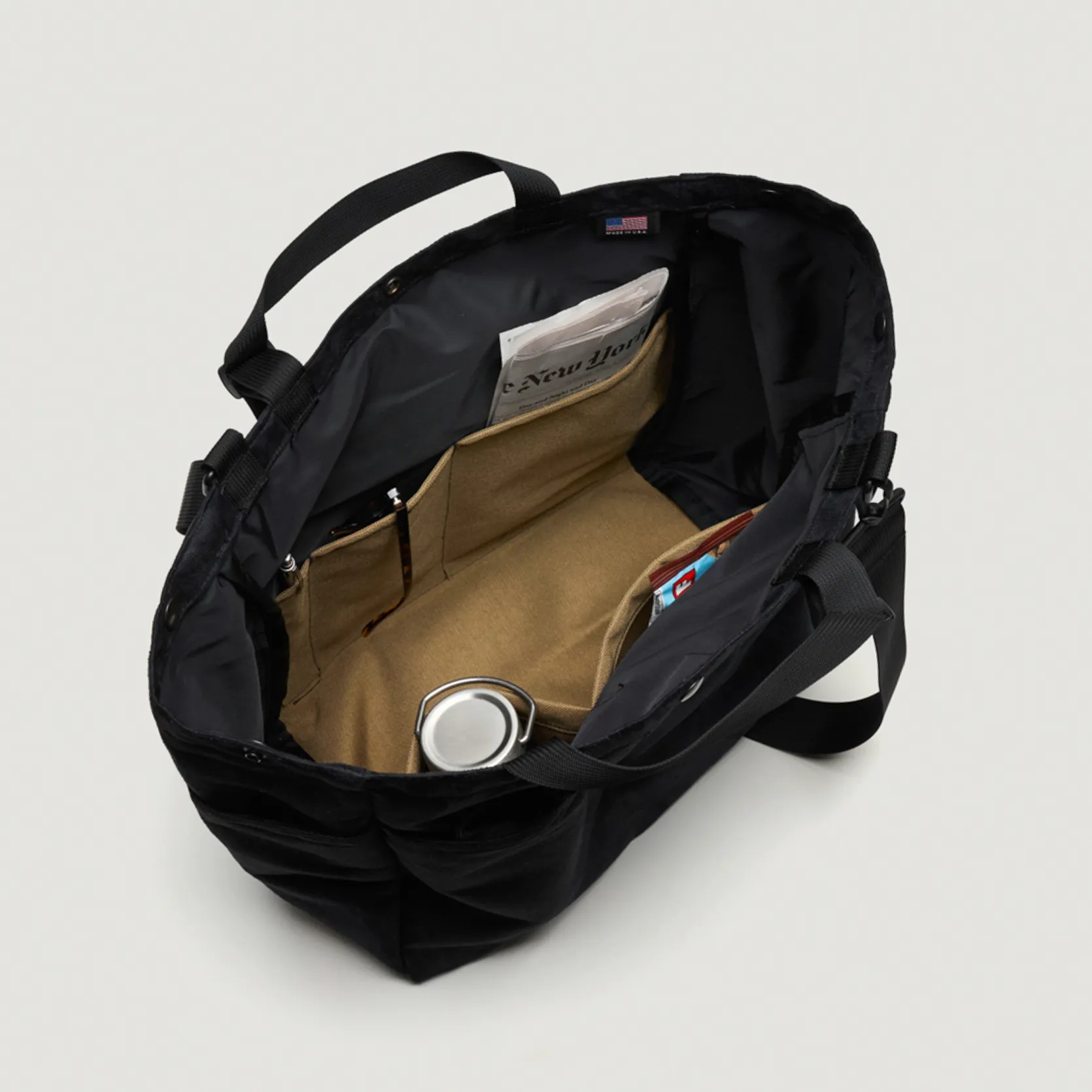 EG x BAGSINPROGRESS - Carry All Beach Bag - Black Polyester Fake Suede