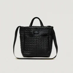 EG x BAGSINPROGRESS - Multi-Pocket Bag - Medium - Black Quilted Fake Leather