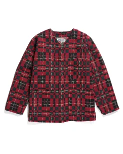 Engineer Jacket - Red / Charcoal Old Plaid Jacquard