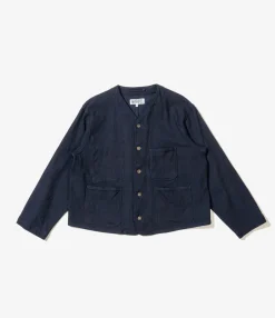 Engineer Short Jacket - Dk. Navy Cotton Heavy Basketweave