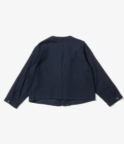 Engineer Short Jacket - Dk. Navy Cotton Heavy Basketweave