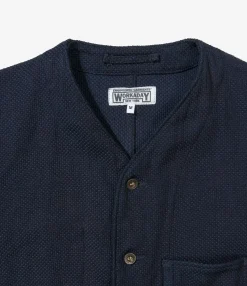 Engineer Short Jacket - Dk. Navy Cotton Heavy Basketweave