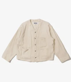 Engineer Short Jacket - Natural Cotton Heavy Basketweave