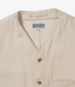 Engineer Short Jacket - Natural Cotton Heavy Basketweave