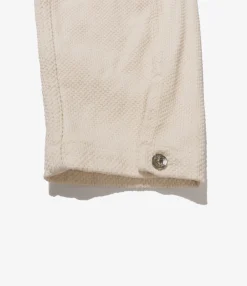 Engineer Short Jacket - Natural Cotton Heavy Basketweave