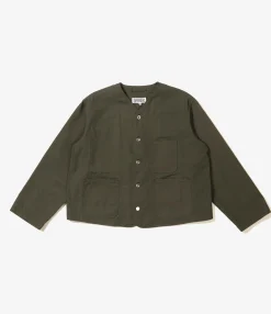 Engineer Short Jacket - Olive Heavyweight Cotton Ripstop
