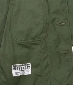 Engineer Short Jacket - Olive Cotton Reverse Sateen