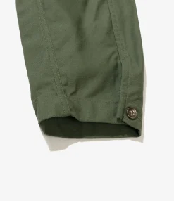 Engineer Short Jacket - Olive Cotton Reverse Sateen