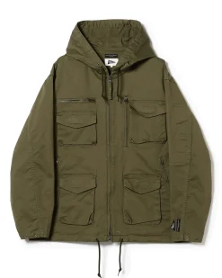 Engineered Garments x Pilgrim Surf Supply - Russel Zip Parka - Olive - Cotton Ventile