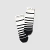 Engineered Garments x sawa takai - Stripe Socks - White / Black
