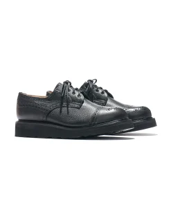 Engineered Garments x Tricker's Asymmetric Gibson - Black Scotch Grain Morflex