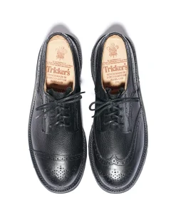 Engineered Garments x Tricker's Asymmetric Gibson - Black Scotch Grain Morflex