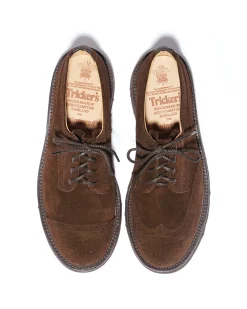 Engineered Garments x Tricker's Asymmetric Gibson - Brown Suede Morflex