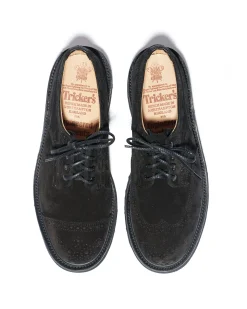 Engineered Garments x Tricker's Asymmetric Gibson - Black Suede Morflex