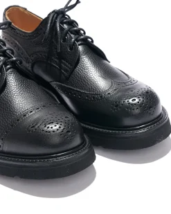 Engineered Garments x Tricker's Asymmetric Gibson - Black Scotch Grain Morflex
