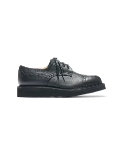 Engineered Garments x Tricker's Asymmetric Gibson - Black Scotch Grain Morflex
