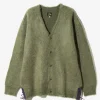 EP Mohair Cardigan - Olive - Solid