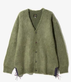 EP Mohair Cardigan - Olive - Solid