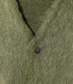 EP Mohair Cardigan - Olive - Solid