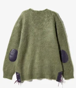 EP Mohair Cardigan - Olive - Solid