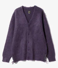 EP Mohair Cardigan - Purple - Solid