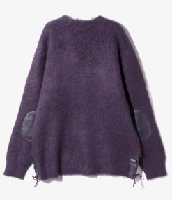 EP Mohair Cardigan - Purple - Solid