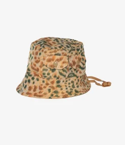 Explorer Hat - Brown Polyester Leopard Print