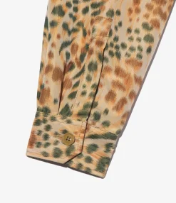 Explorer Shirt Jacket - Brown Polyester Leopard Print