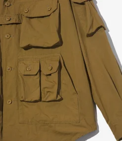 Explorer Shirt Jacket - Dk. Khaki Cotton Crosgrain