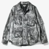 Explorer Shirt Jacket - Silver Nylon Shadow Print
