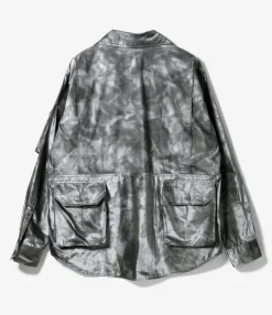 Explorer Shirt Jacket - Silver Nylon Shadow Print