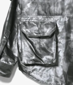 Explorer Shirt Jacket - Silver Nylon Shadow Print