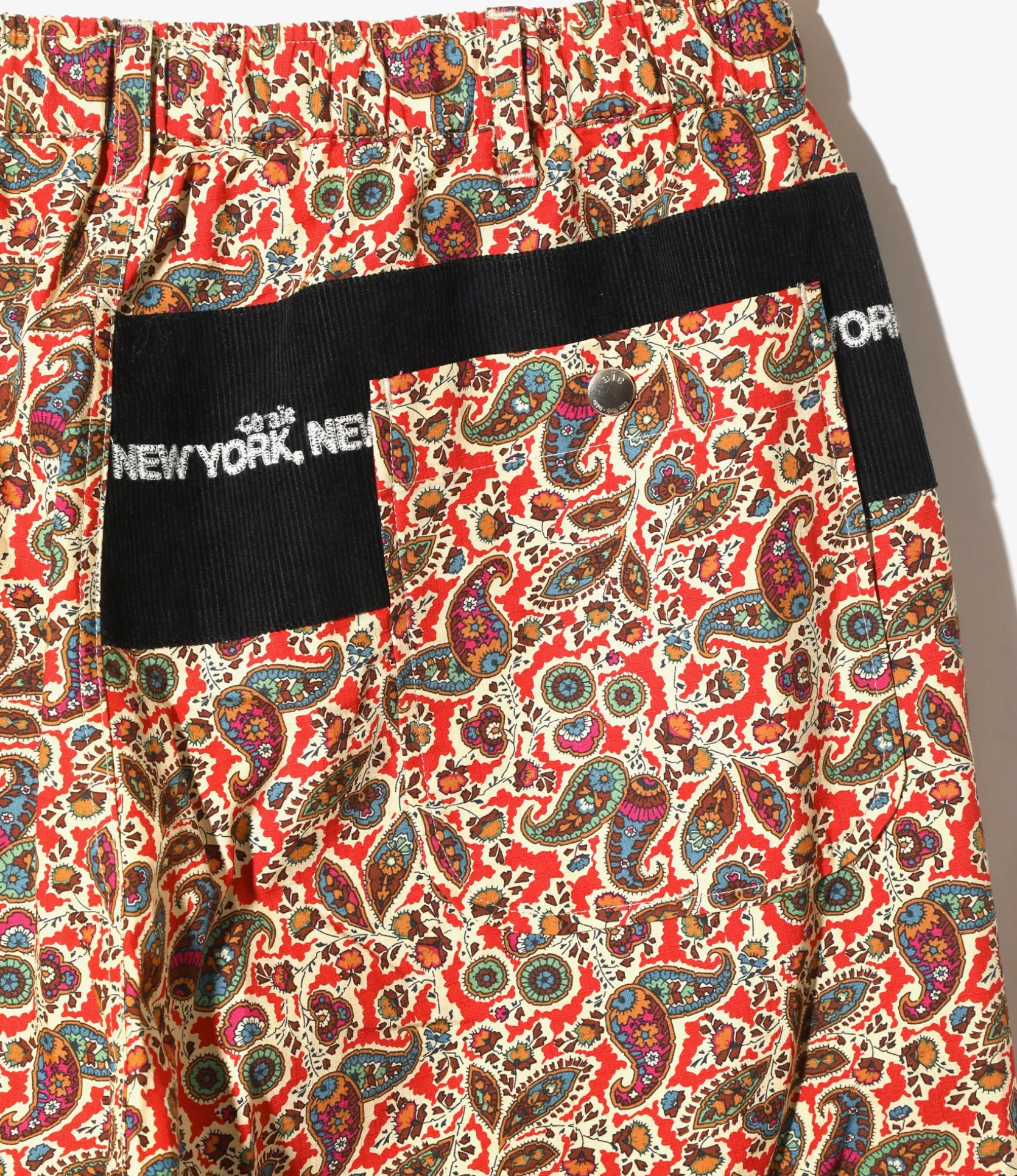 EZ Pant - Black - Cotton Ripstop / Paisley Printed