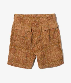 Fatigue Short - Khaki Floral Corduroy