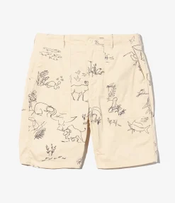Fatigue Short - Natural Animal Print 6.5oz Flat Twill