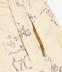 Fatigue Short - Natural Animal Print 6.5oz Flat Twill